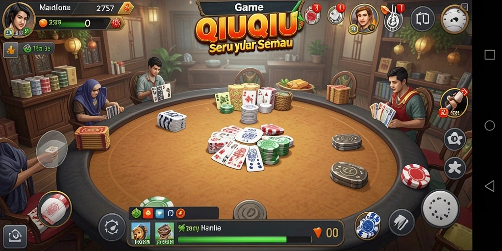 Screenshot gameplay QiuQiu yang menampilkan keseruan bermain.