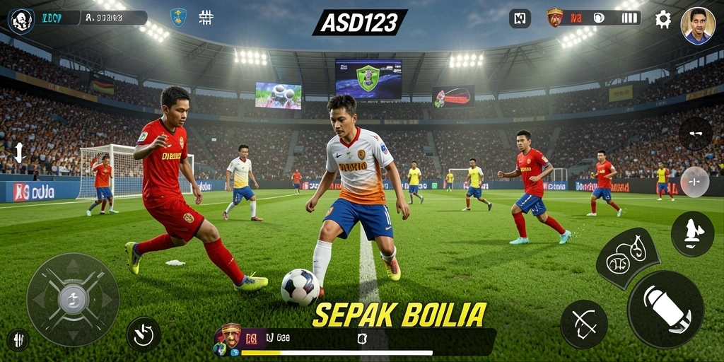 Tangkapan layar menunjukkan aksi seru dalam permainan sepak bola.