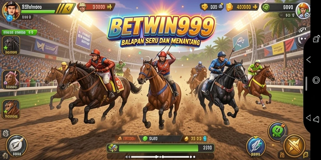 Tampilan gameplay balapan yang mendebarkan di BETWIN999.