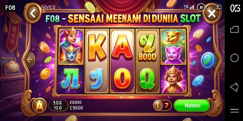 Tampilan gameplay F08 yang menarik dengan berbagai tema slot.