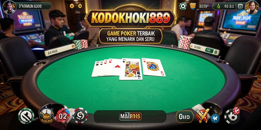 Tampilan gameplay menarik dari KODOKHOKI889 yang penuh aksi poker.
