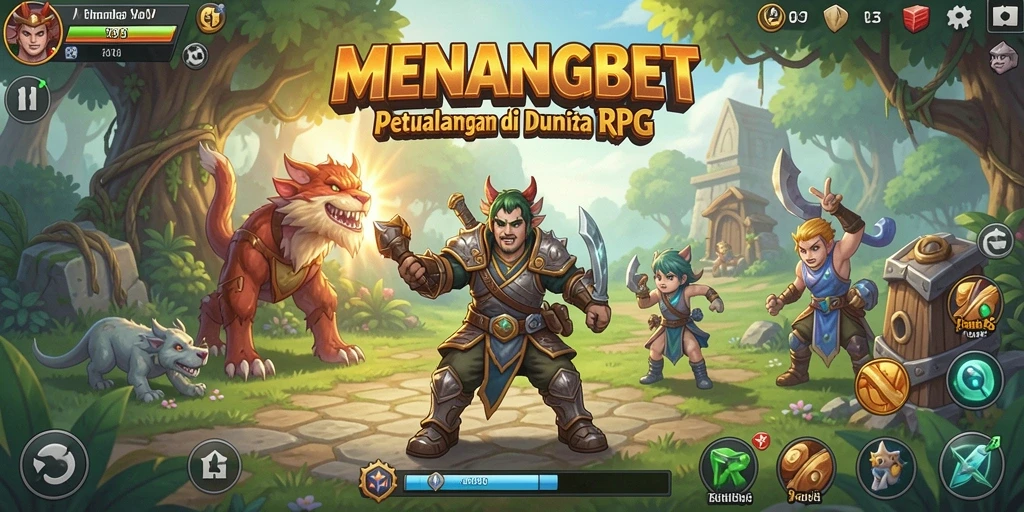 Screenshot MENANGBET menampilkan aksi mendebarkan dalam pertempuran RPG.