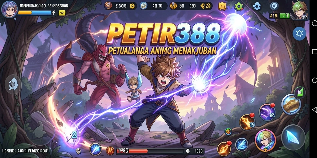 Screenshot PETIR388 menampilkan aksi dalam permainan yang penuh warna dan karakter menarik.