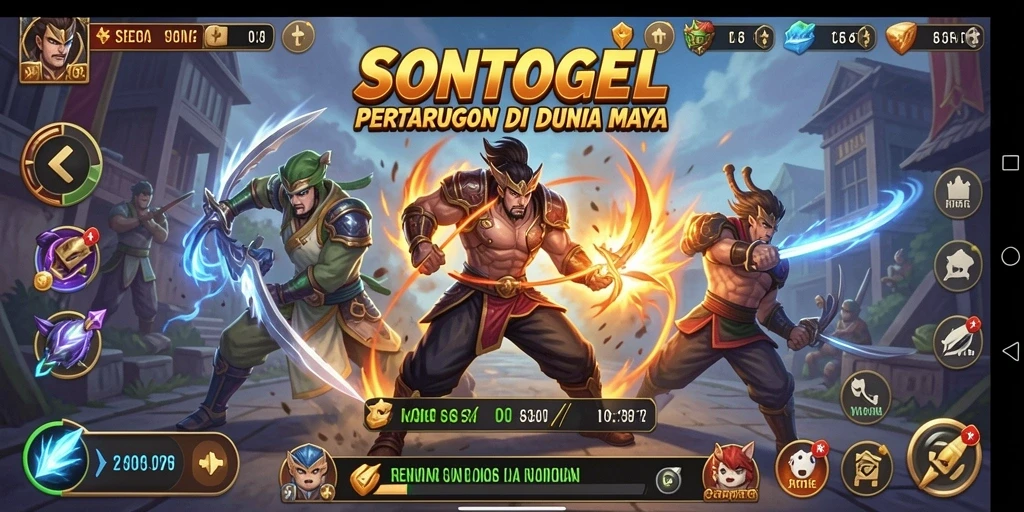 Screenshot gameplay SONTOGEL menampilkan aksi pertarungan yang mendebarkan.