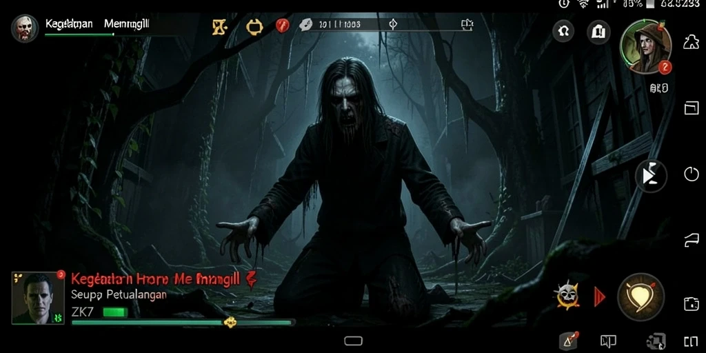 Tampilan gameplay ZK7 yang menegangkan di tengah kegelapan.